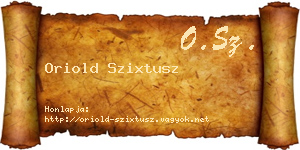 Oriold Szixtusz névjegykártya